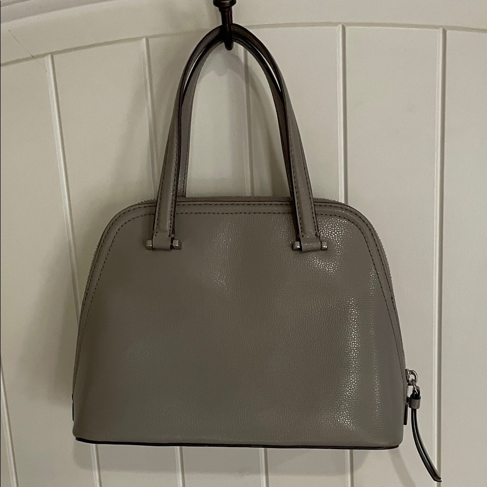 Kate Spade Gray pebble Leather Satchel 8”x10” with cross body strap included - Picture 3 of 8